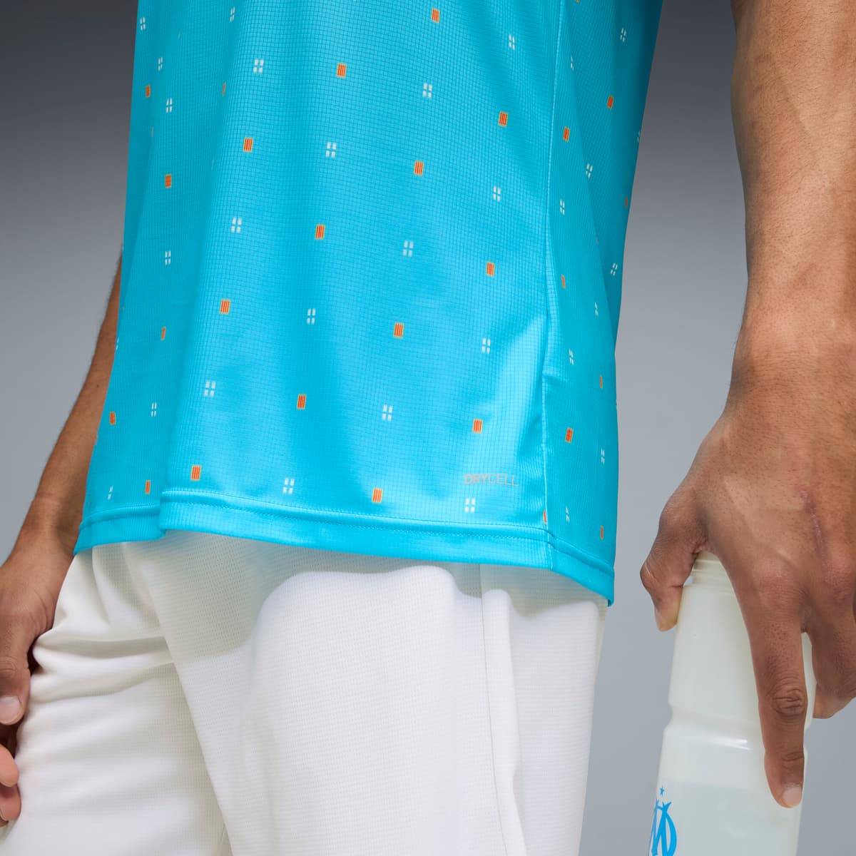 PUMA Olympique de Marseille prematch-shirt voor Heren, Blauw/Wit, Maat XL thumbnail 2