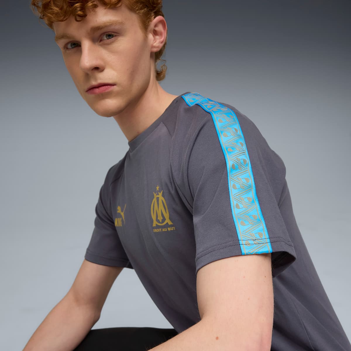 PUMA Olympique de Marseille KING T-shirt voor Heren, Blauw/Grijs, Maat XL thumbnail 5