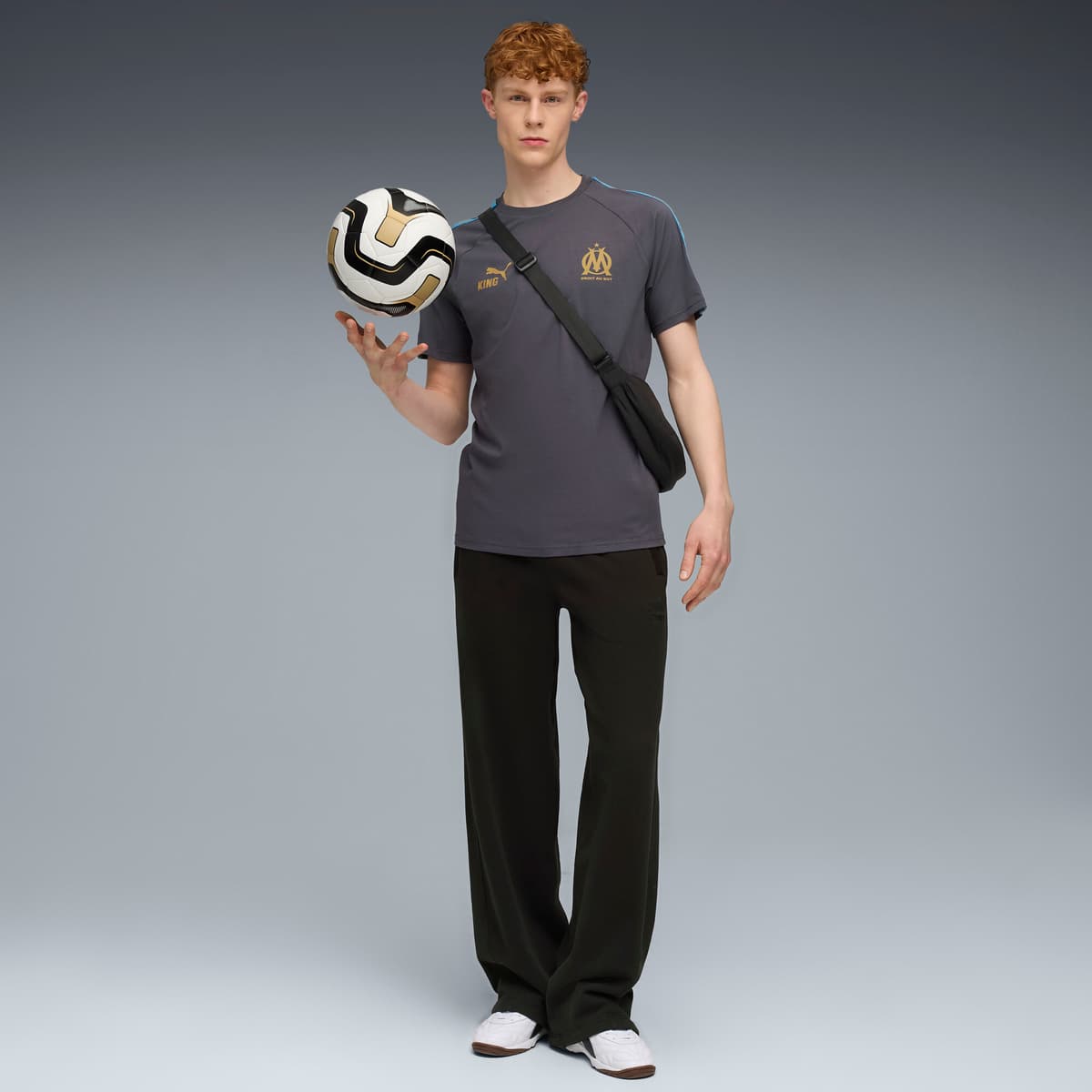 PUMA Olympique de Marseille KING T-shirt voor Heren, Blauw/Grijs, Maat XL thumbnail 4