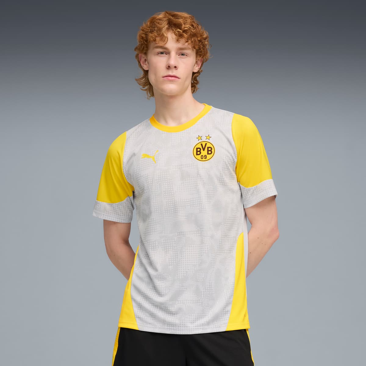 PUMA Borussia Dortmund trainingsshirt voor Heren, Geel/Zilver, Maat S thumbnail 4