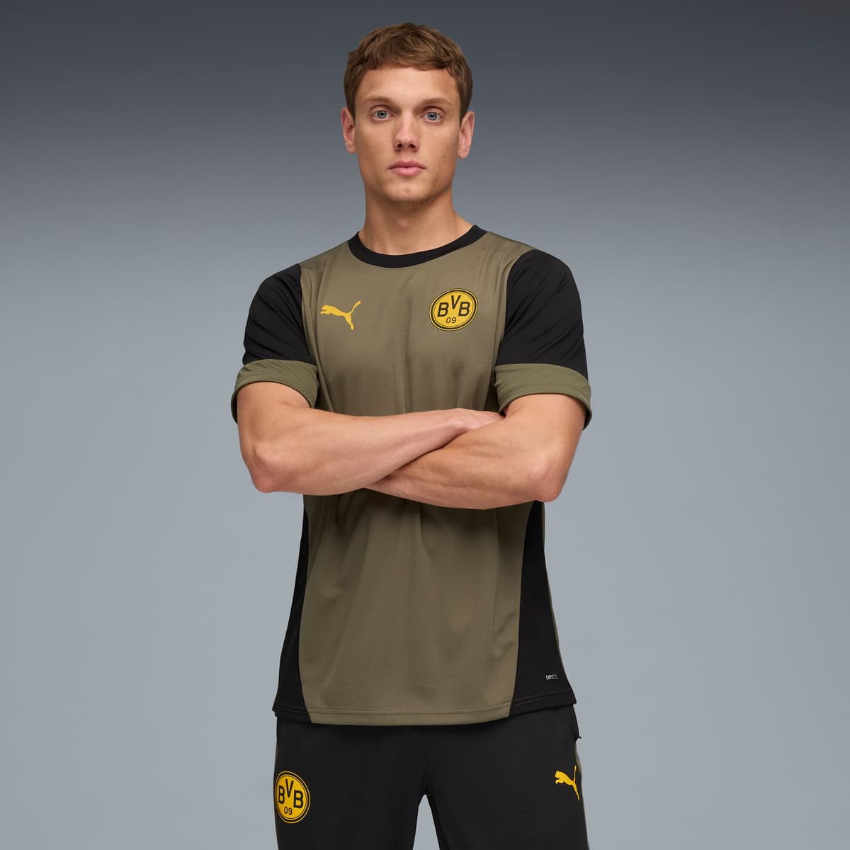 PUMA Borussia Dortmund trainingsshirt voor Heren, Groen/Zwart, Maat XL thumbnail 4