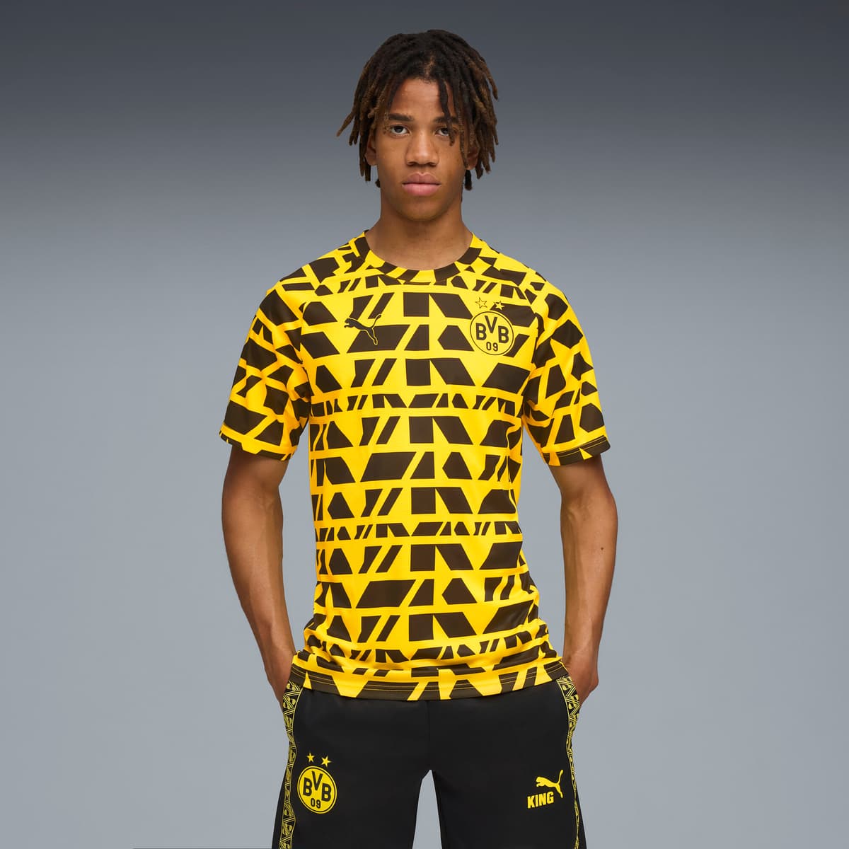 PUMA Borussia Dortmund pre-match shirt voor Heren, Zwart/Geel, Maat XS thumbnail 6