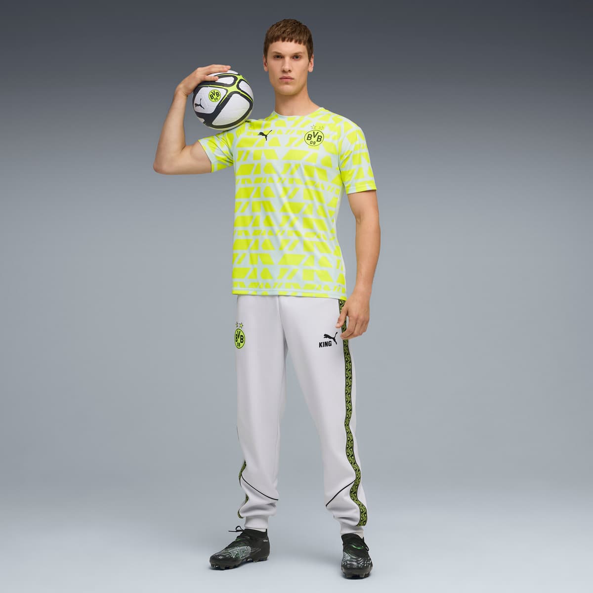 PUMA Borussia Dortmund pre-match shirt voor Heren, Geel/Zilver, Maat M thumbnail 4