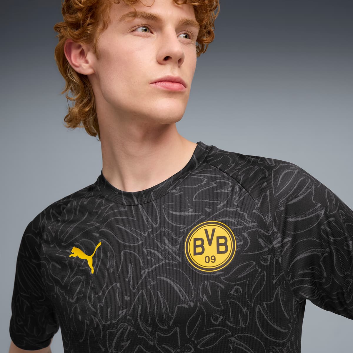 PUMA Borussia Dortmund pre-match shirt voor Heren, Zwart/Geel, Maat L thumbnail 5