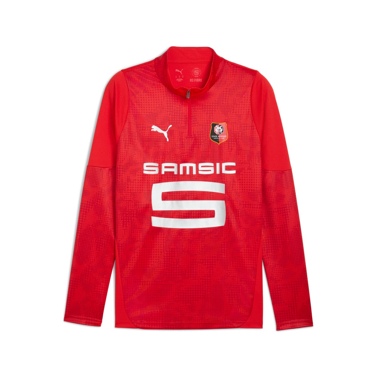 PUMA Stade Rennais FC trainingstop met kwartrits voor Heren, Rood/Zilver, Maat XS