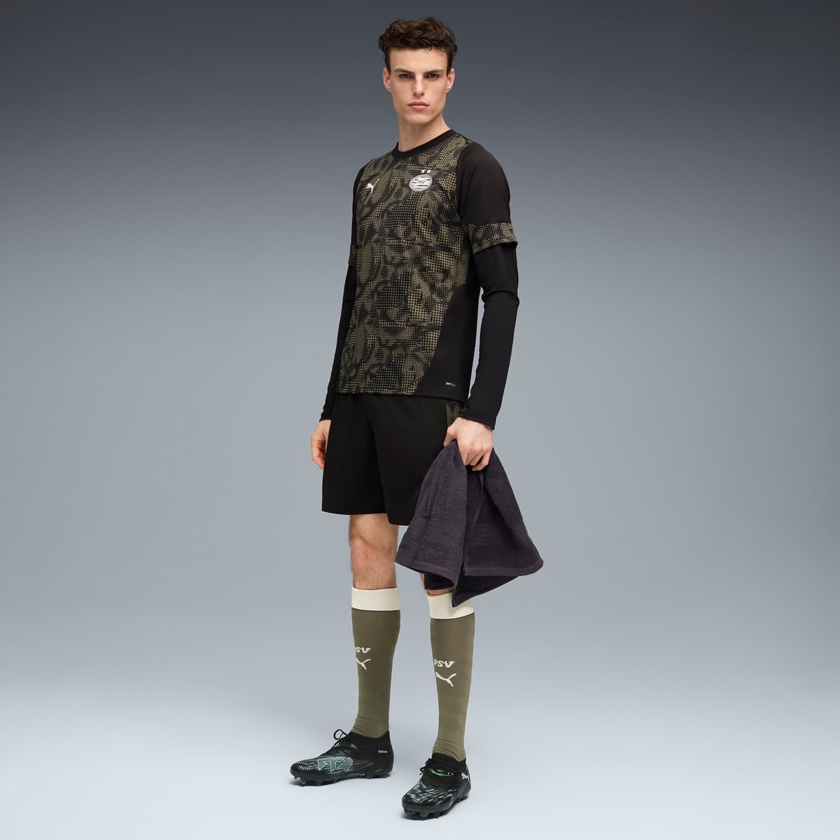 PUMA PSV Eindhoven trainingsshirt voor Heren, Groen/Zwart, Maat M thumbnail 4