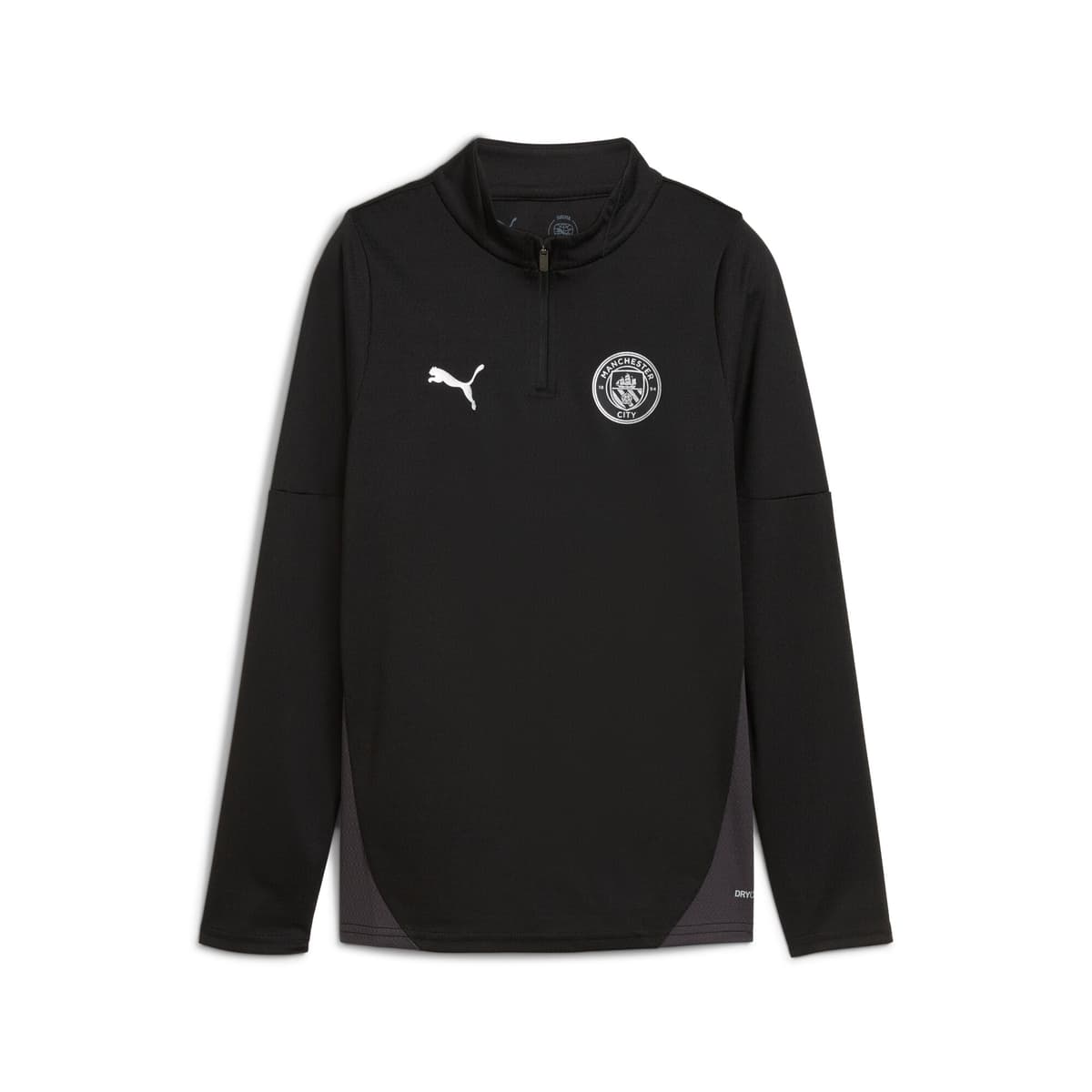 PUMA Manchester City trainingstop met kwartrits, Zwart/Zilver, Maat 11-12Y thumbnail 3