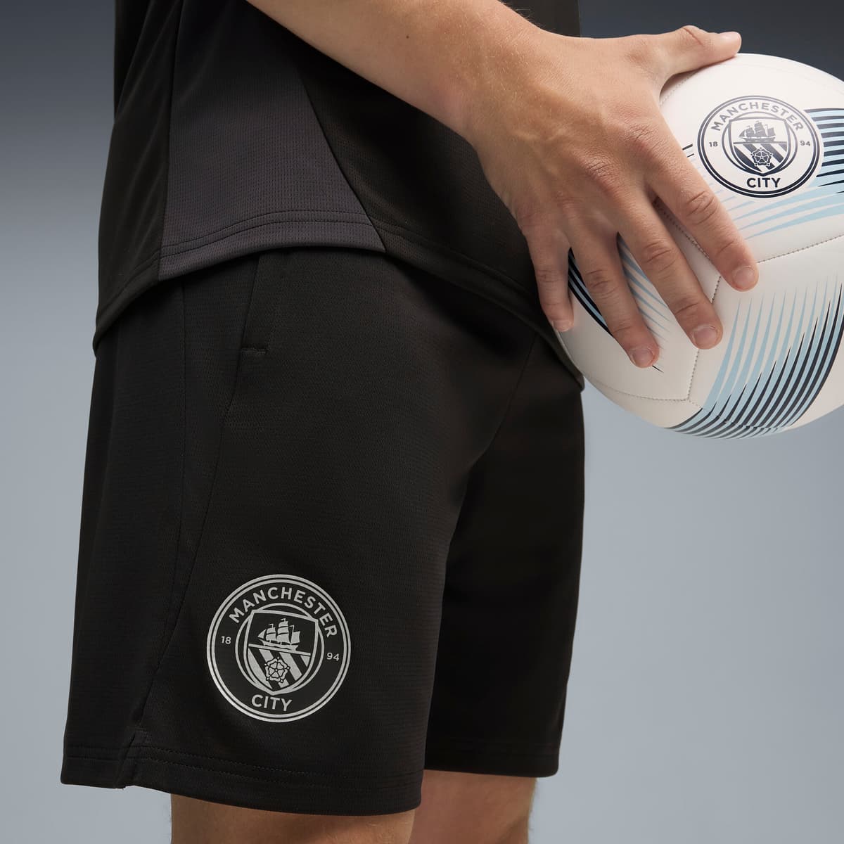 PUMA Manchester City trainingsshort voor Heren, Zwart/Zilver, Maat 3XL thumbnail 5