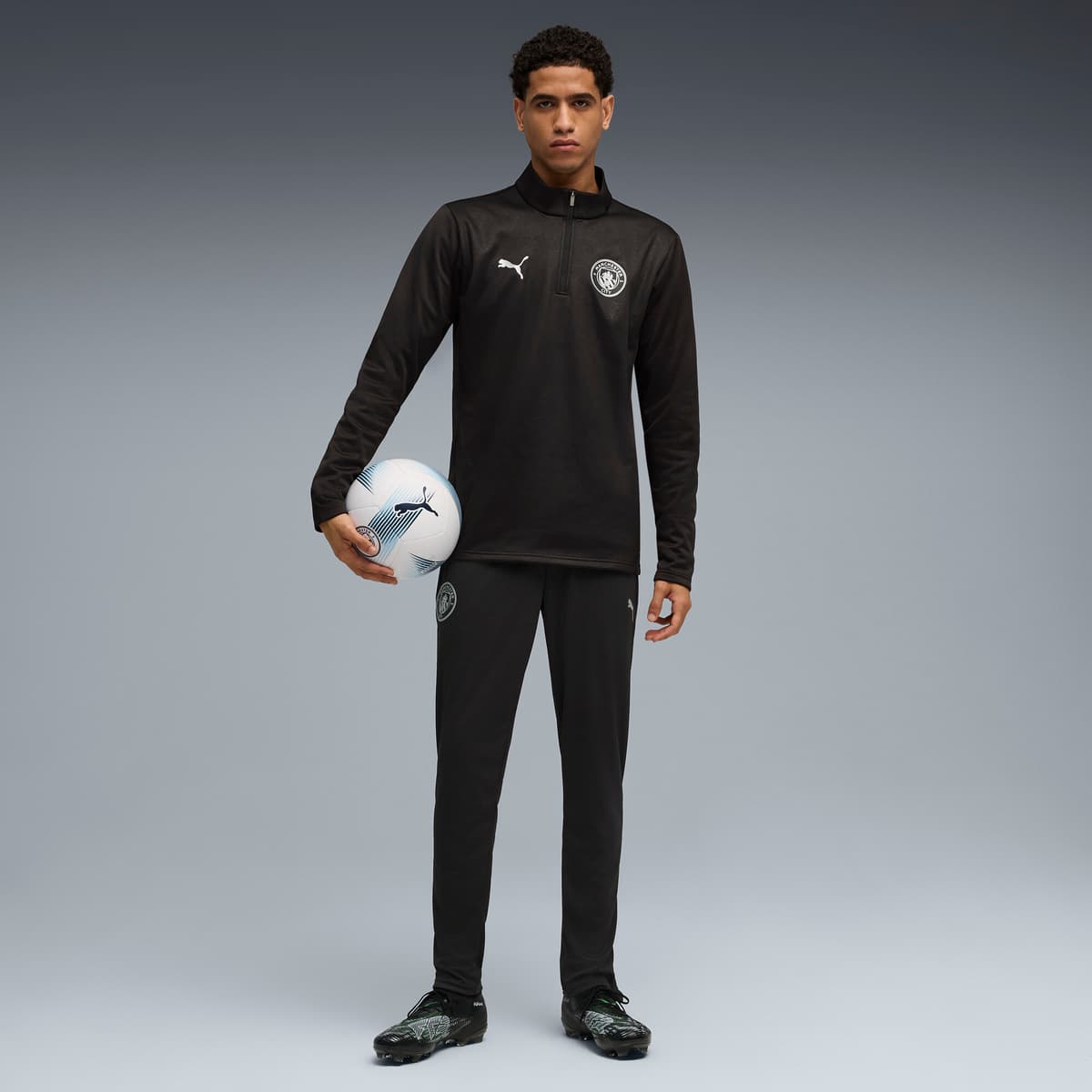 PUMA Manchester City trainingsbroek voor Heren, Zwart/Zilver, Maat M thumbnail 4