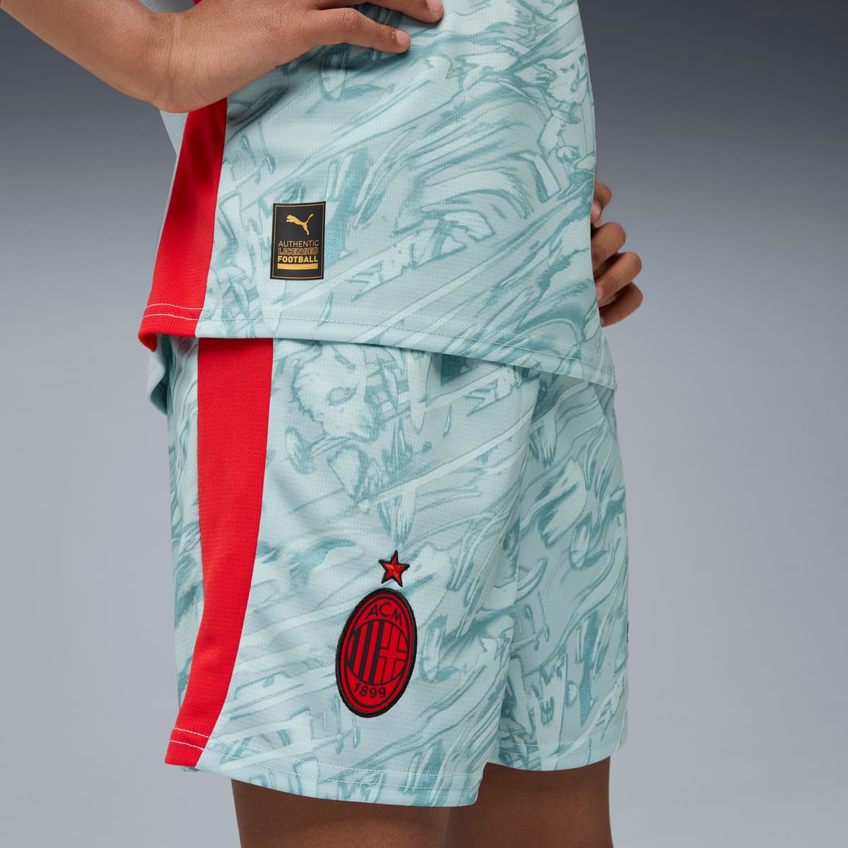 PUMA AC Milan 25/26 keepersshort, Rood, Maat 9-10Y thumbnail 6