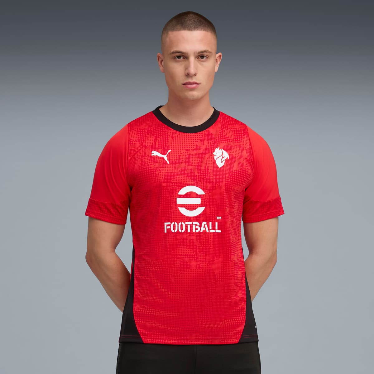 PUMA AC Milan trainingsshirt voor Heren, Zwart/Rood, Maat S thumbnail 4