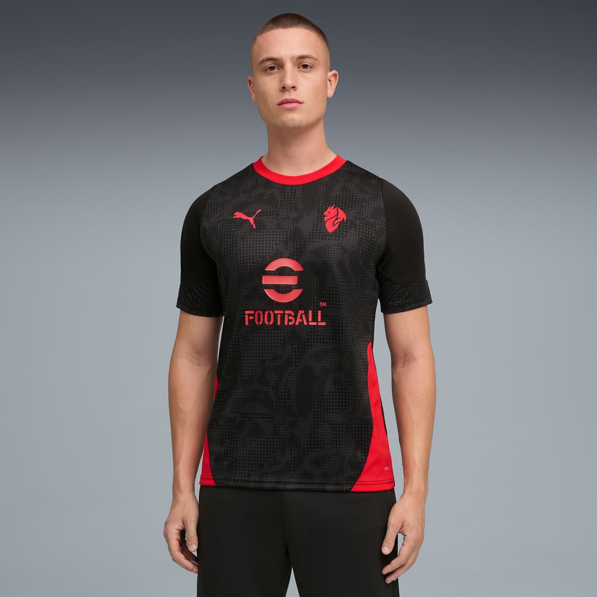 PUMA AC Milan trainingsshirt voor Heren, Zwart/Rood, Maat S thumbnail 6