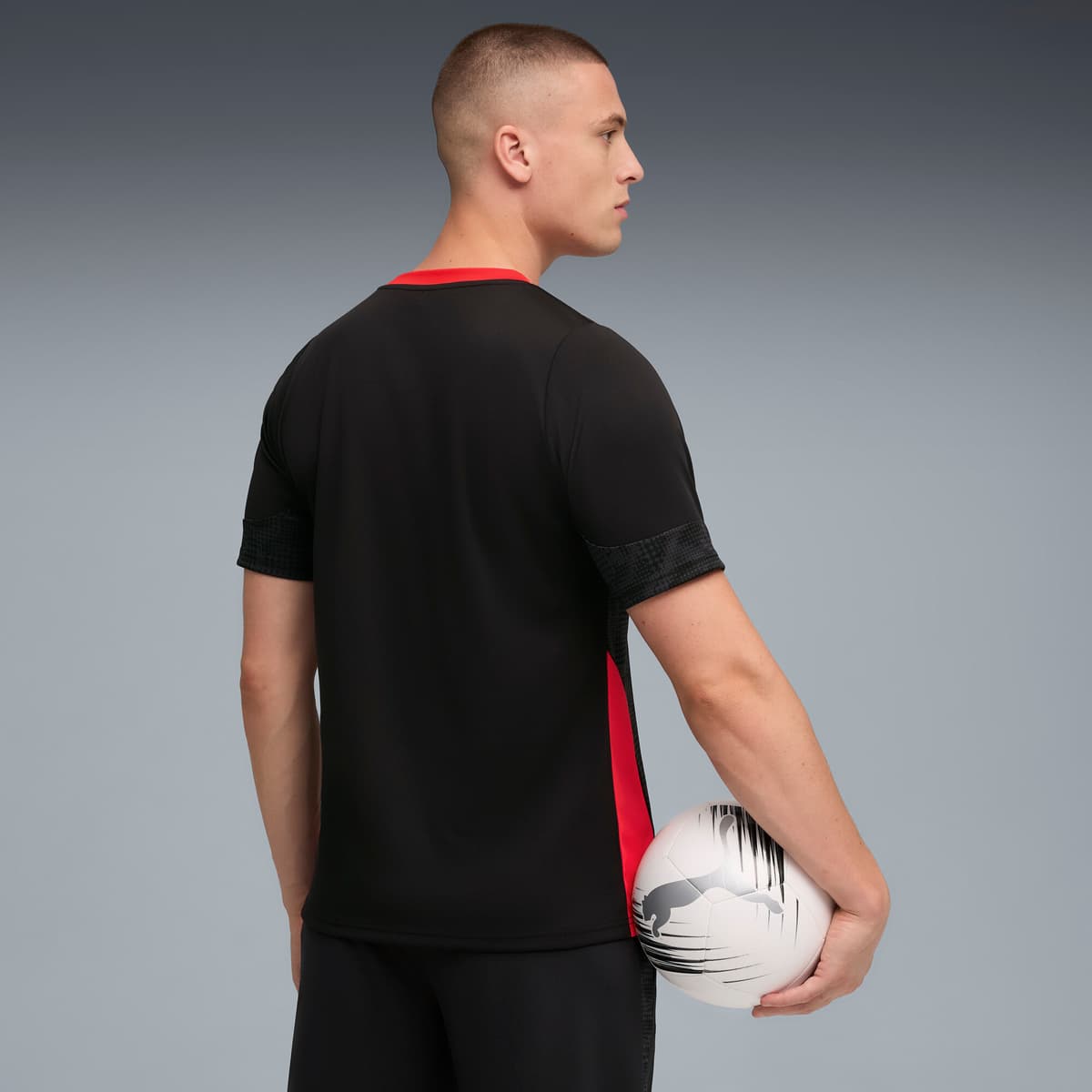 PUMA AC Milan trainingsshirt voor Heren, Zwart/Rood, Maat S thumbnail 3