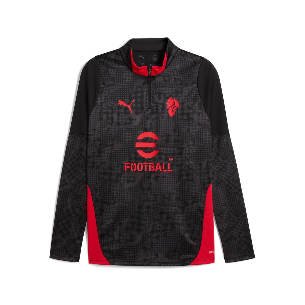 PUMA AC Milan 25/26 trainingstop met kwartrits voor Heren, Zwart/Rood, Maat XL