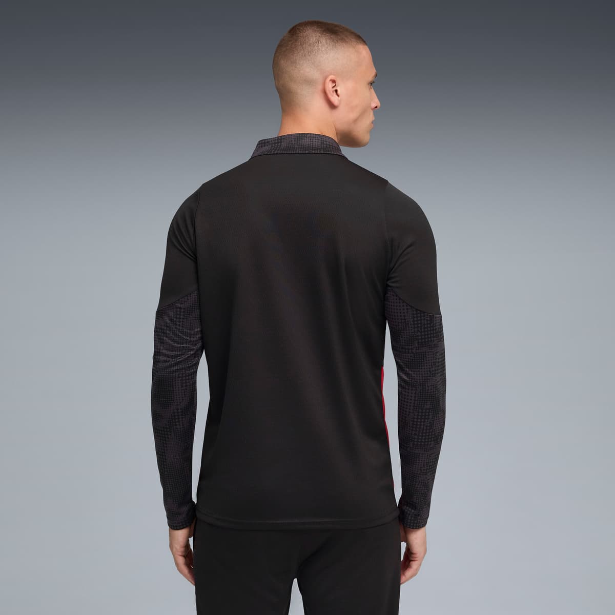 PUMA AC Milan 25/26 trainingstop met kwartrits voor Heren, Zwart/Rood, Maat L thumbnail 3