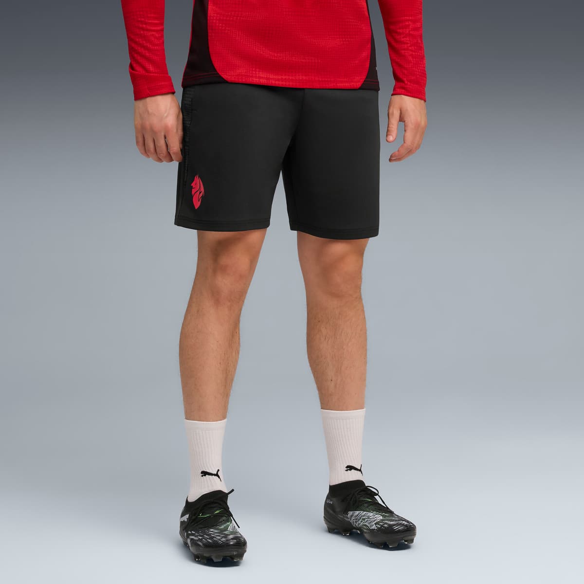 PUMA AC Milan trainingsshort voor Heren, Zwart/Rood, Maat XL thumbnail 6