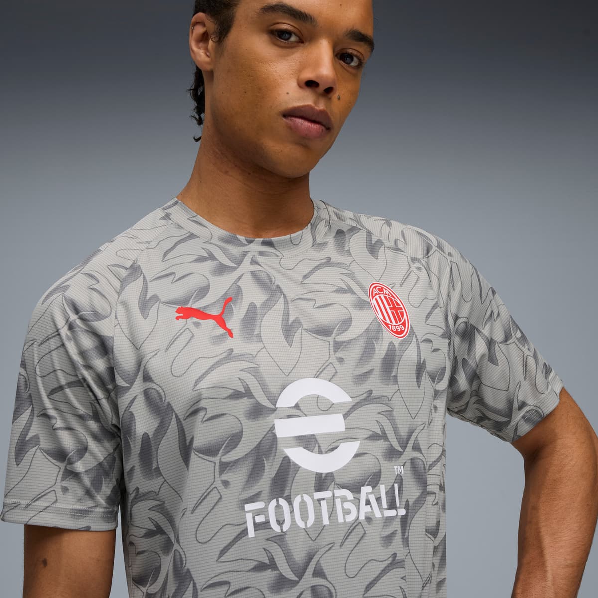 PUMA AC Milan Pre-match shirt voor Heren, Grijs/Wit, Maat L thumbnail 5