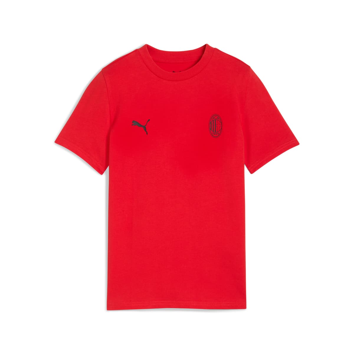 PUMA AC Milan FtblEssentials T-shirt voor Heren, Zwart/Rood, Maat 9-10Y thumbnail 3
