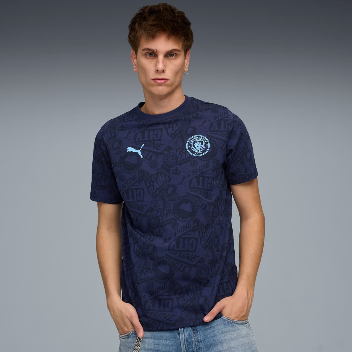 PUMA Manchester City FtblCulture T-shirt met all-over-print voor Heren, Blauw, Maat XL thumbnail 4