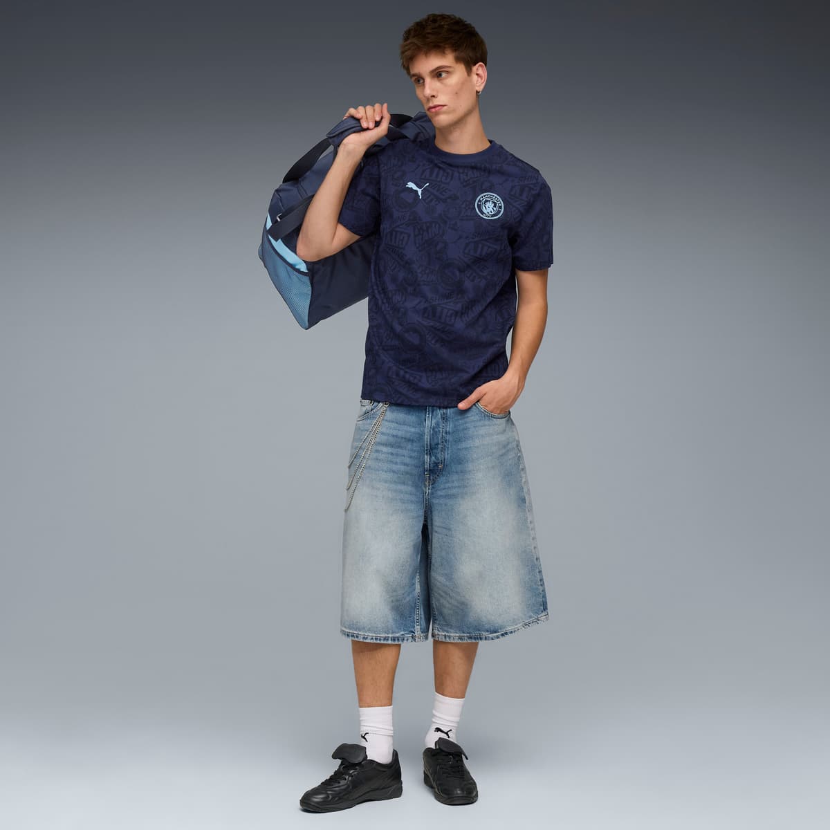 PUMA Manchester City FtblCulture T-shirt met all-over-print voor Heren, Blauw, Maat XL thumbnail 2