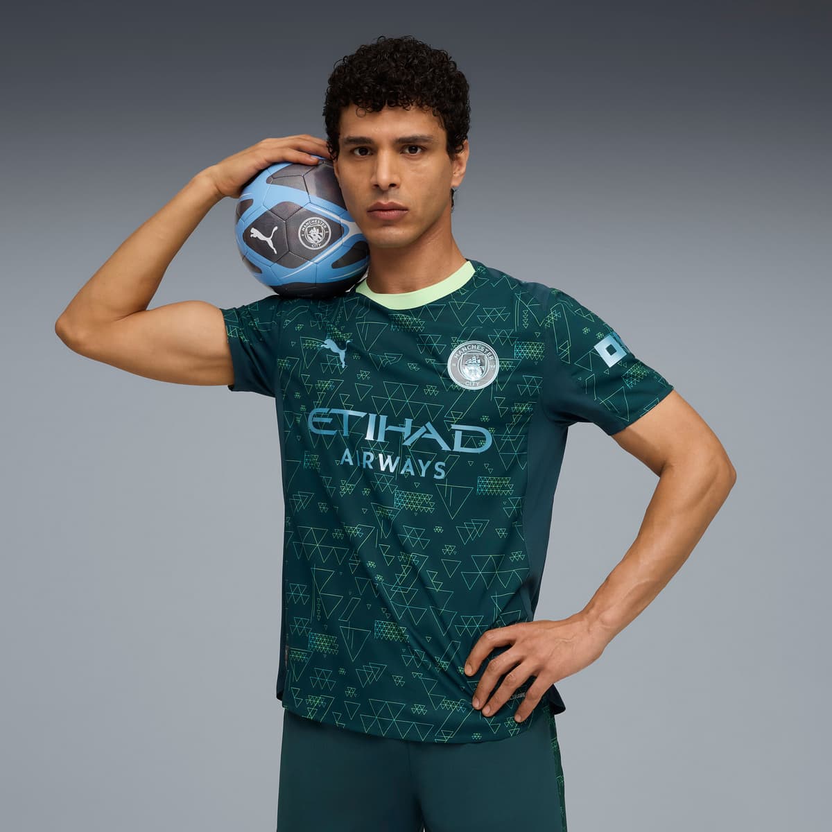 PUMA Manchester City 25/26 Authentic vierde shirt voor Heren, Groen, Maat S thumbnail 8