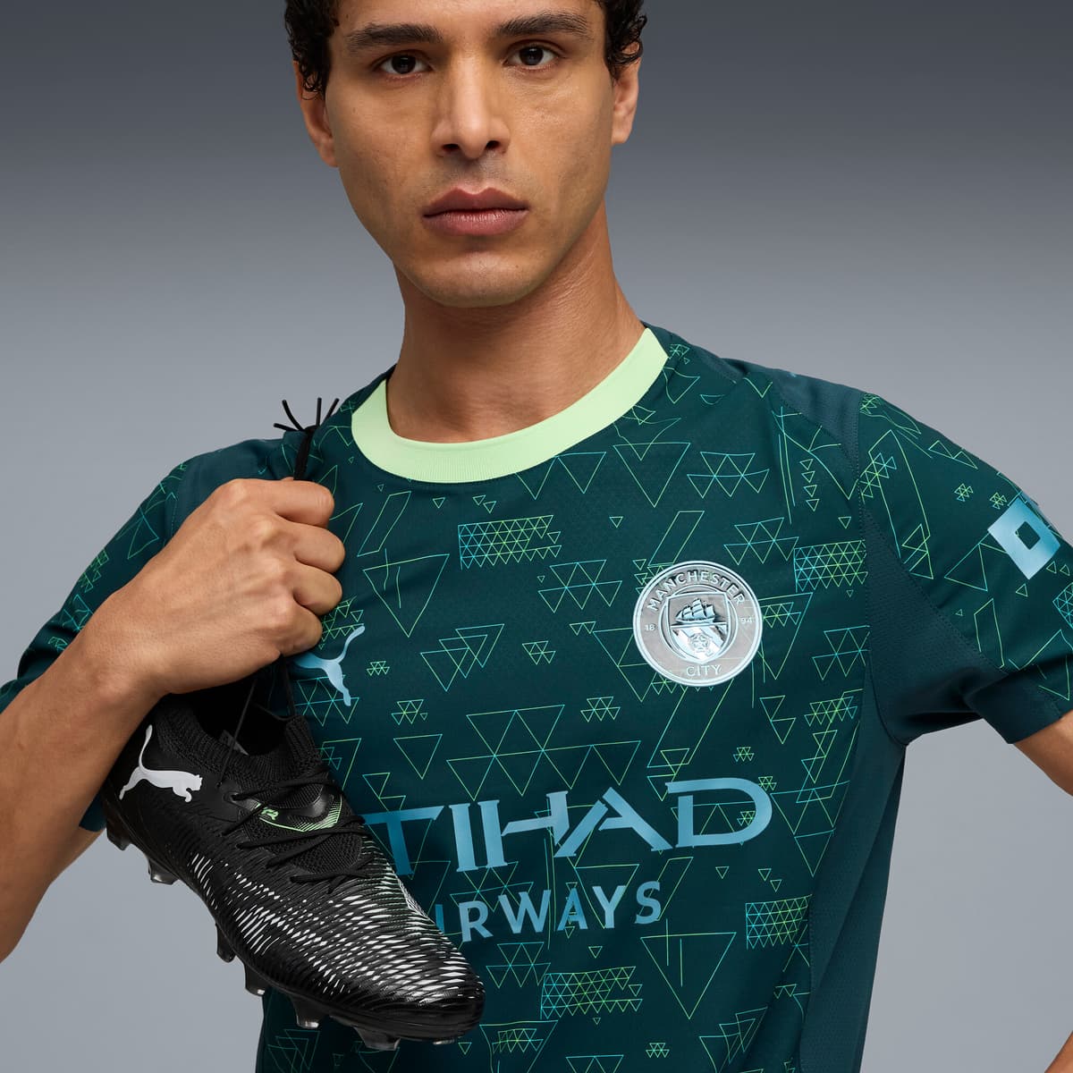 PUMA Manchester City 25/26 Authentic vierde shirt voor Heren, Groen, Maat S thumbnail 7