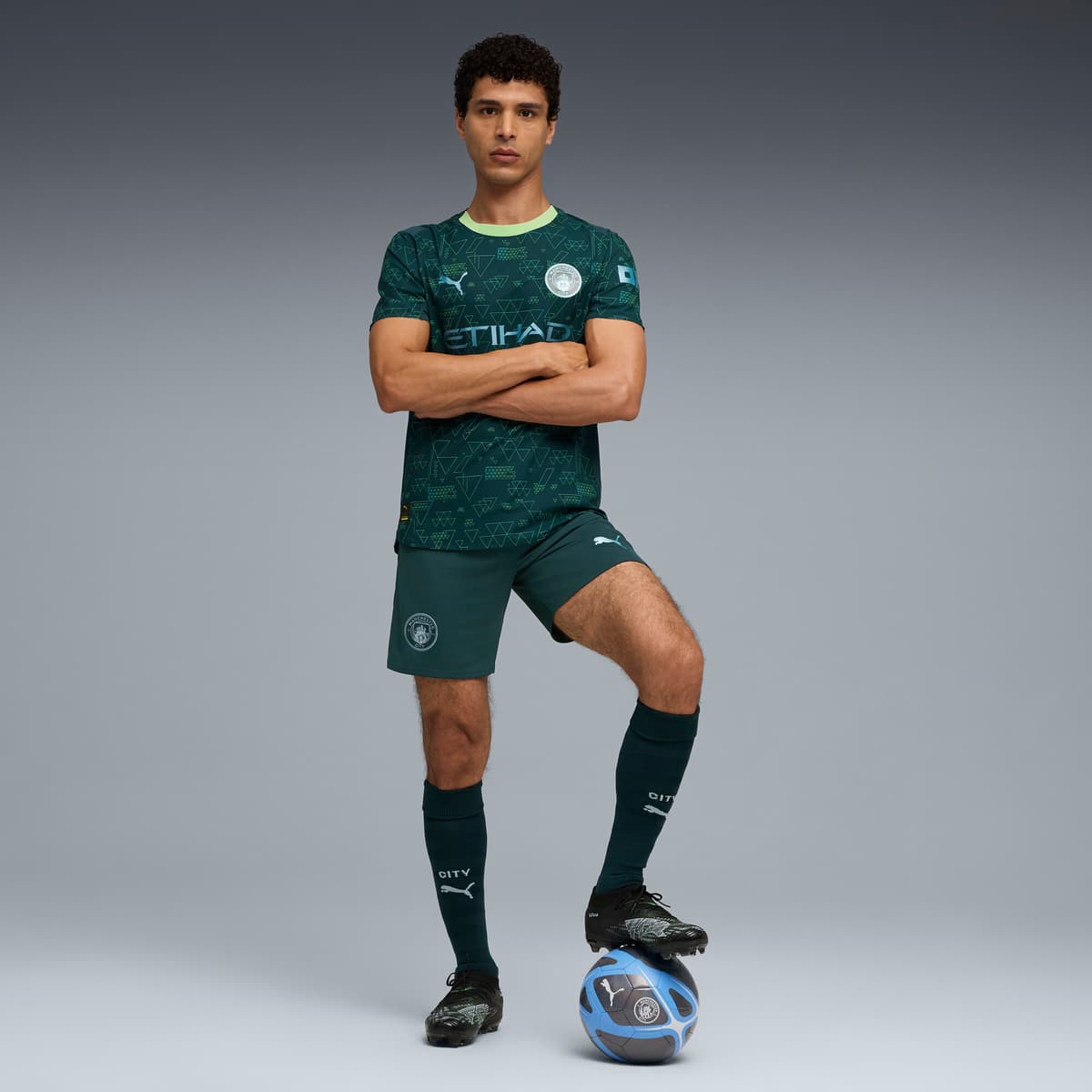 PUMA Manchester City 25/26 Authentic vierde shirt voor Heren, Groen, Maat S thumbnail 6