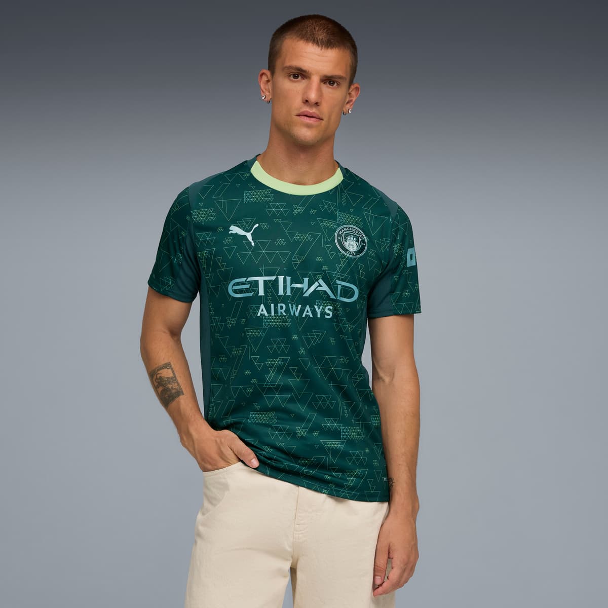 PUMA Manchester City 25/26 vierde shirt voor Heren, Groen, Maat M thumbnail 7