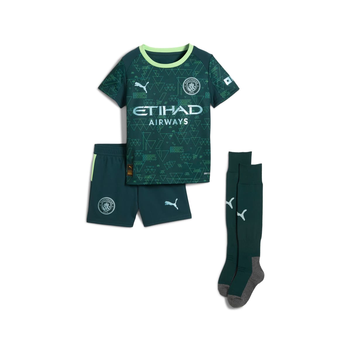 PUMA Manchester City 25/26 Vierde Minikit, Groen, Maat 4-5Y