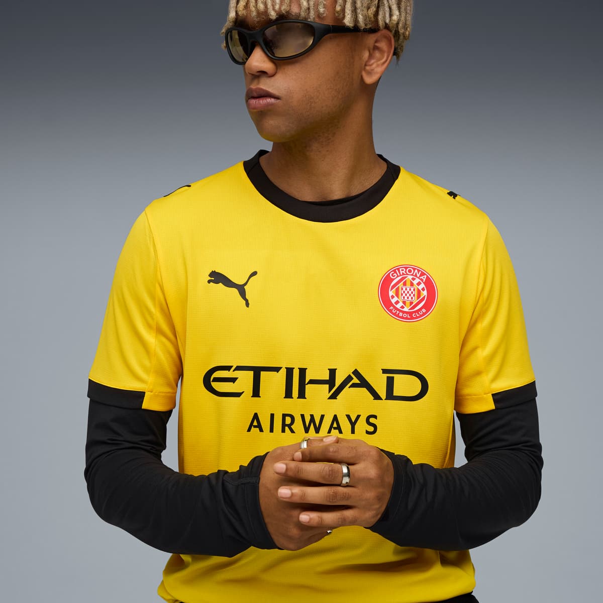 PUMA Girona FC 25/26 uitshirt voor Heren, Rood/Geel, Maat XL thumbnail 5