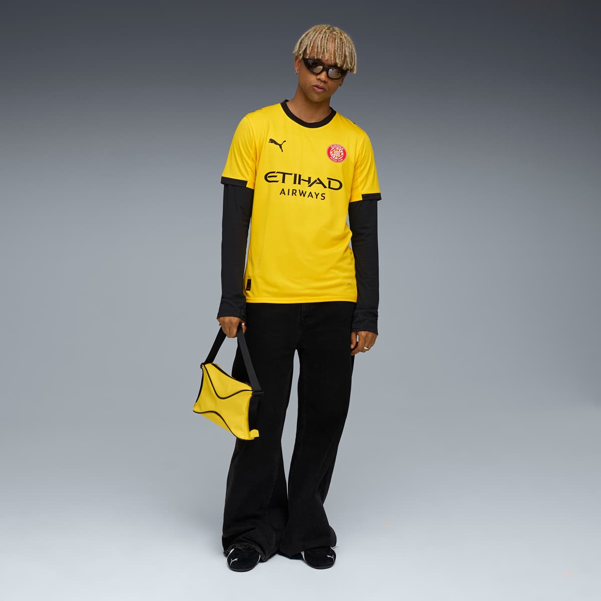 PUMA Girona FC 25/26 uitshirt voor Heren, Rood/Geel, Maat XL thumbnail 4