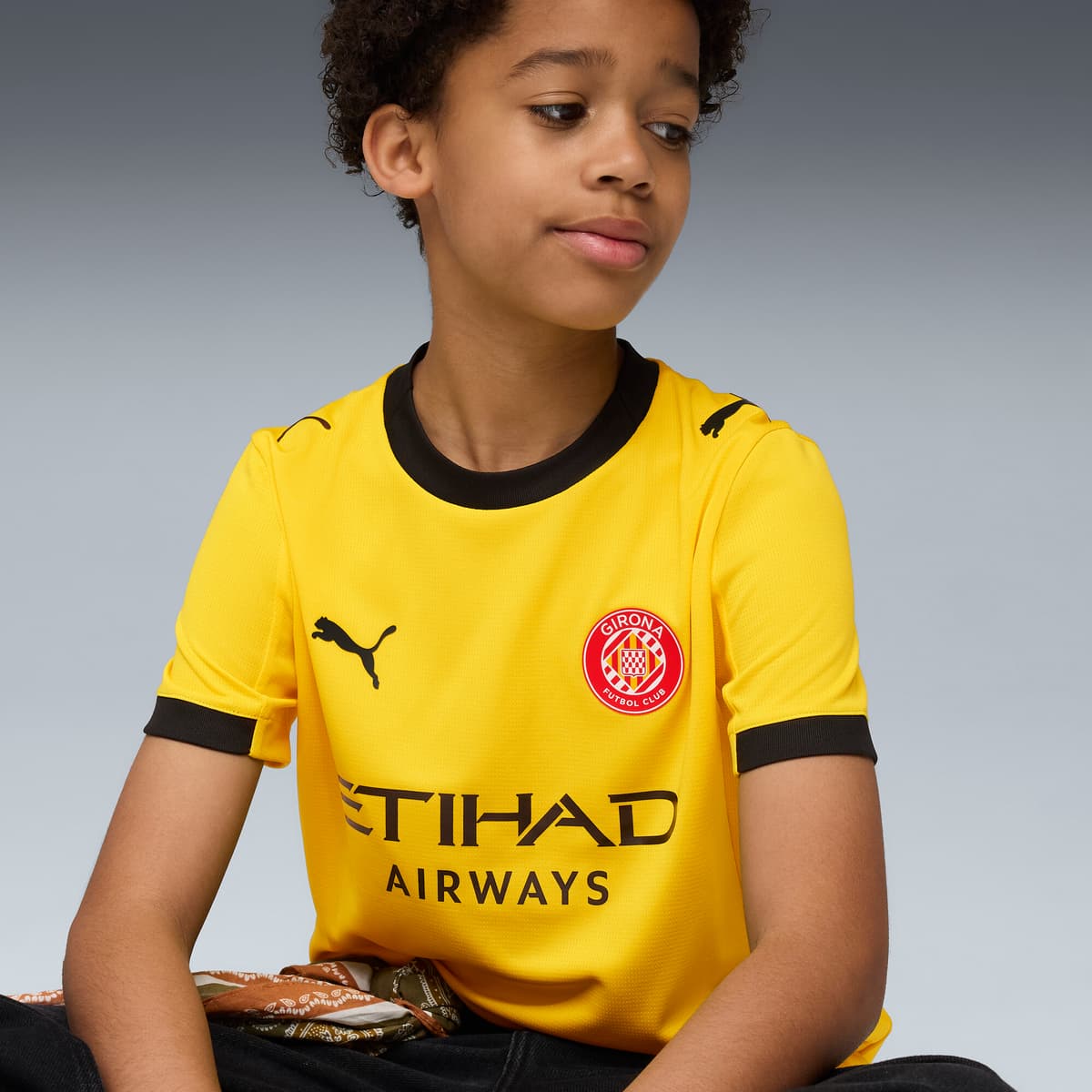 PUMA Girona FC 25/26 uitshirt, Rood/Geel, Maat 9-10Y thumbnail 6