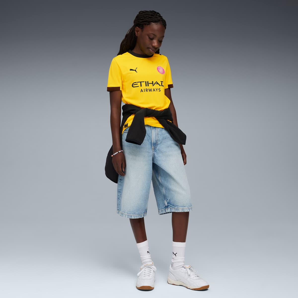 PUMA Girona FC 25/26 uitshirt, Rood/Geel, Maat 9-10Y thumbnail 5