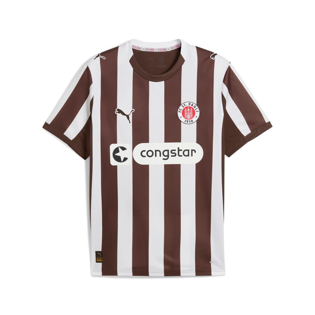PUMA FC St. Pauli 25/26 thuisshirt voor Heren, Wit/Bruin, Maat S