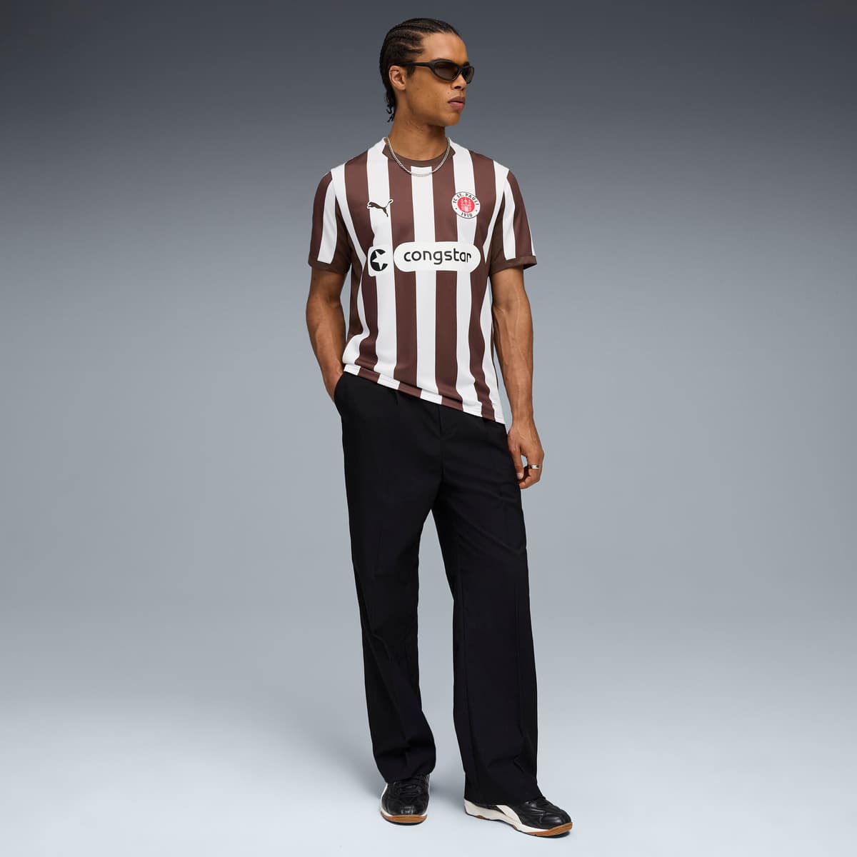 PUMA FC St. Pauli 25/26 thuisshirt voor Heren, Wit/Bruin, Maat S thumbnail 4