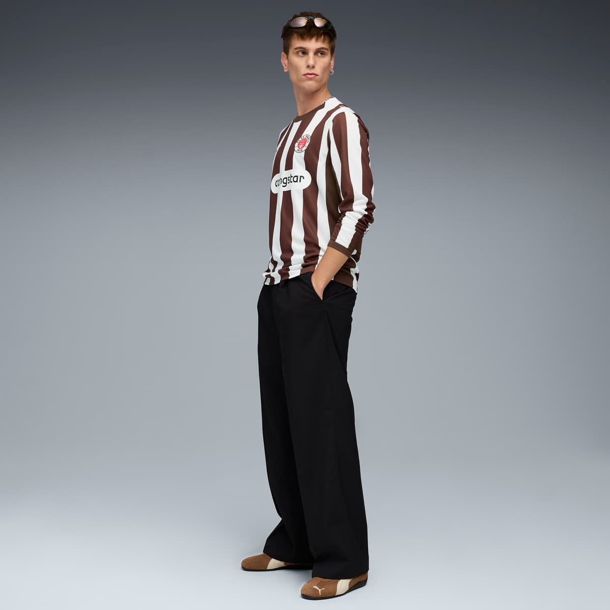 PUMA FC St. Pauli 25/26 thuisshirt met lange mouwen voor Heren, Wit/Bruin, Maat L thumbnail 4