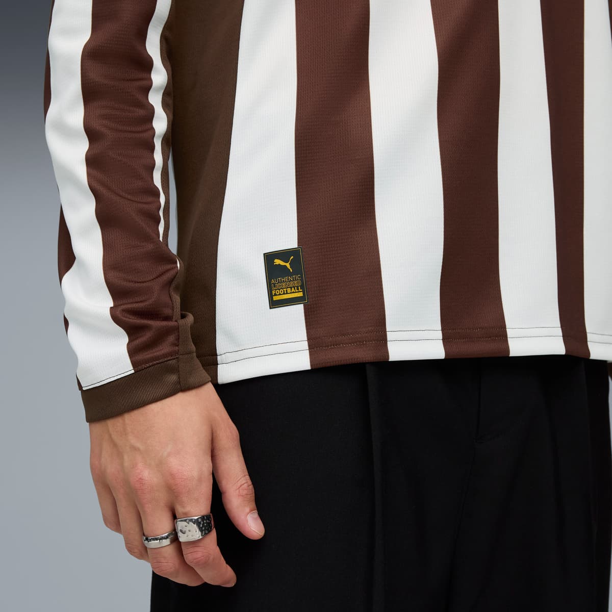 PUMA FC St. Pauli 25/26 thuisshirt met lange mouwen voor Heren, Wit/Bruin, Maat L thumbnail 2