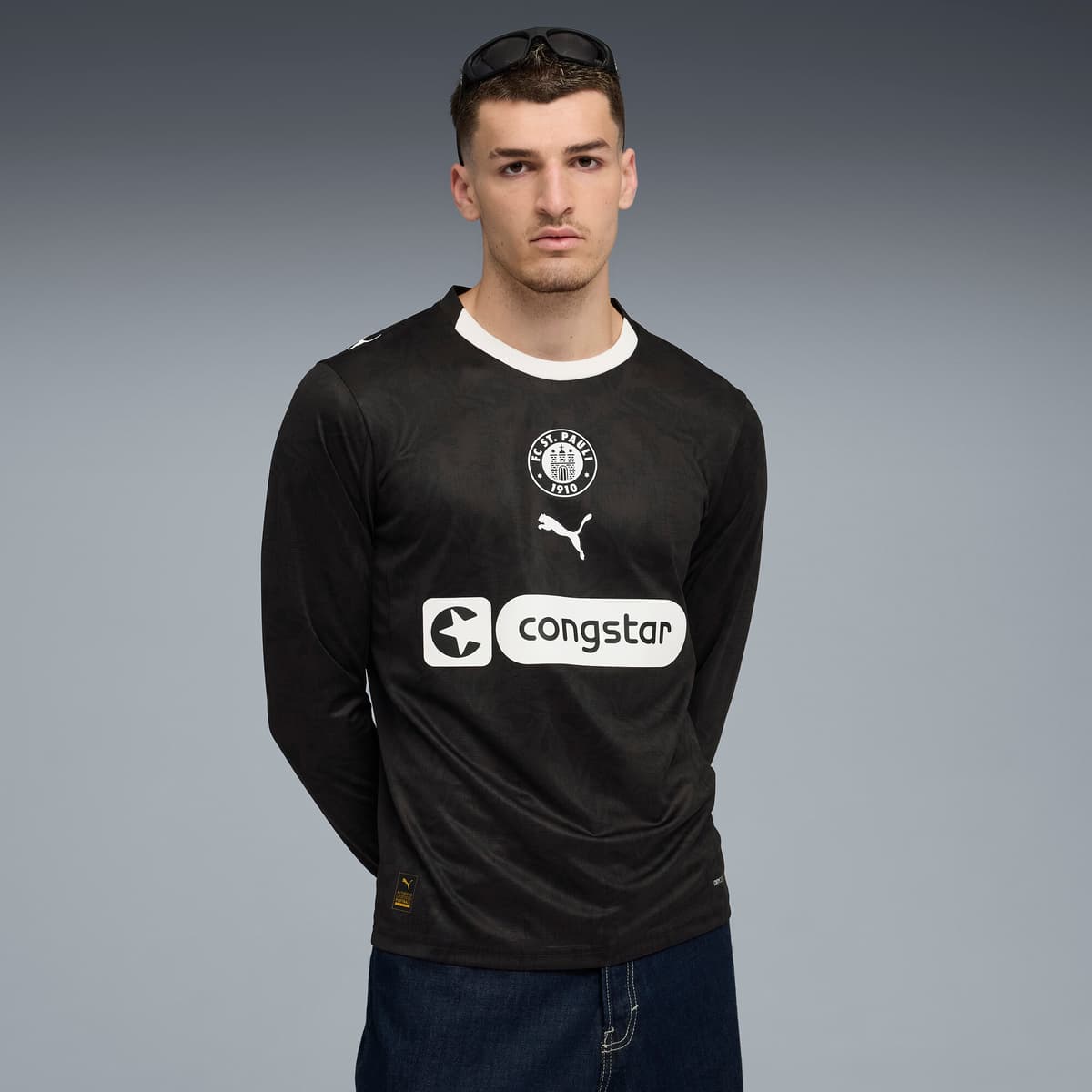 PUMA FC St. Pauli 25/26 derde shirt met lange mouwen voor Heren, Zwart/Wit, Maat 3XL thumbnail 6