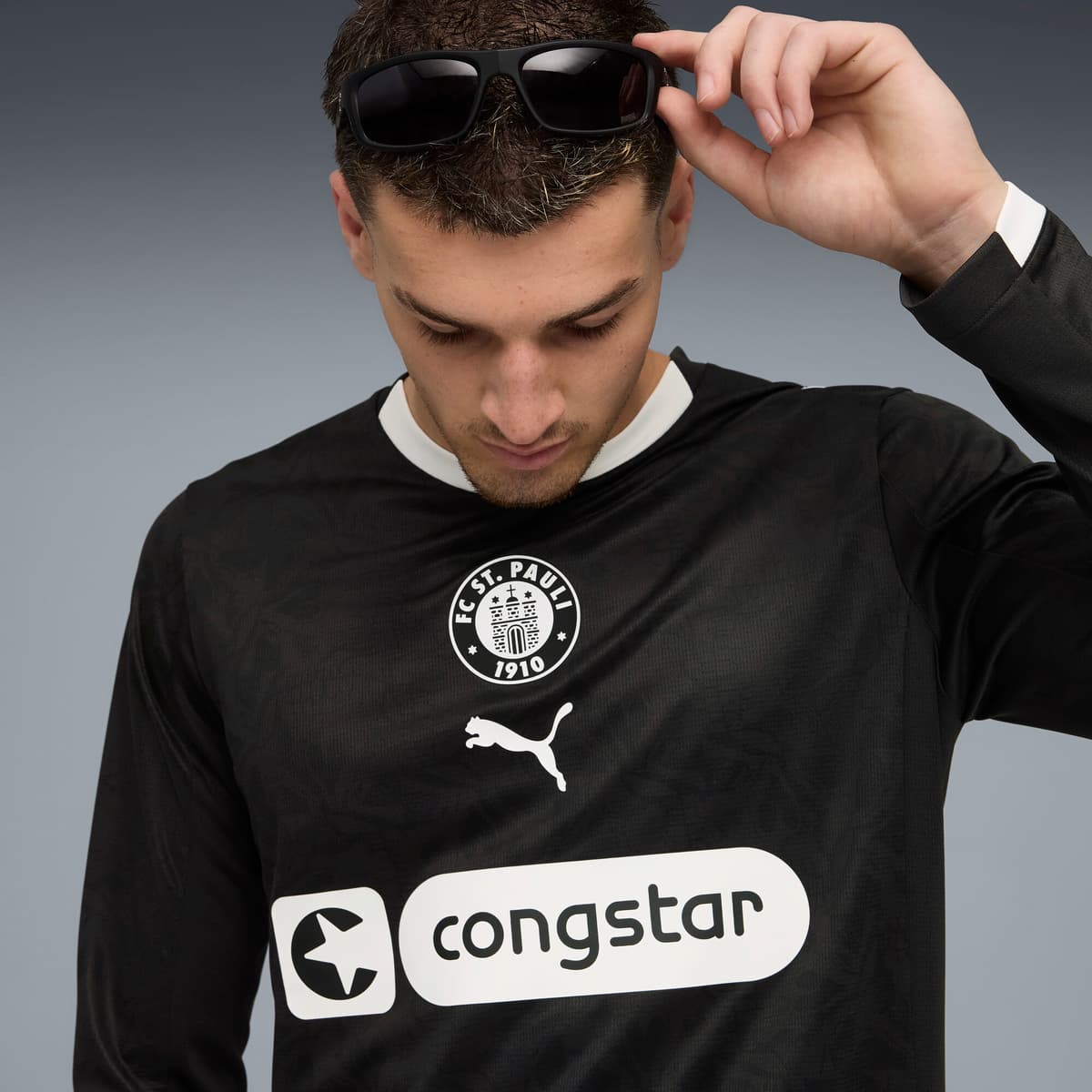 PUMA FC St. Pauli 25/26 derde shirt met lange mouwen voor Heren, Zwart/Wit, Maat 3XL thumbnail 5