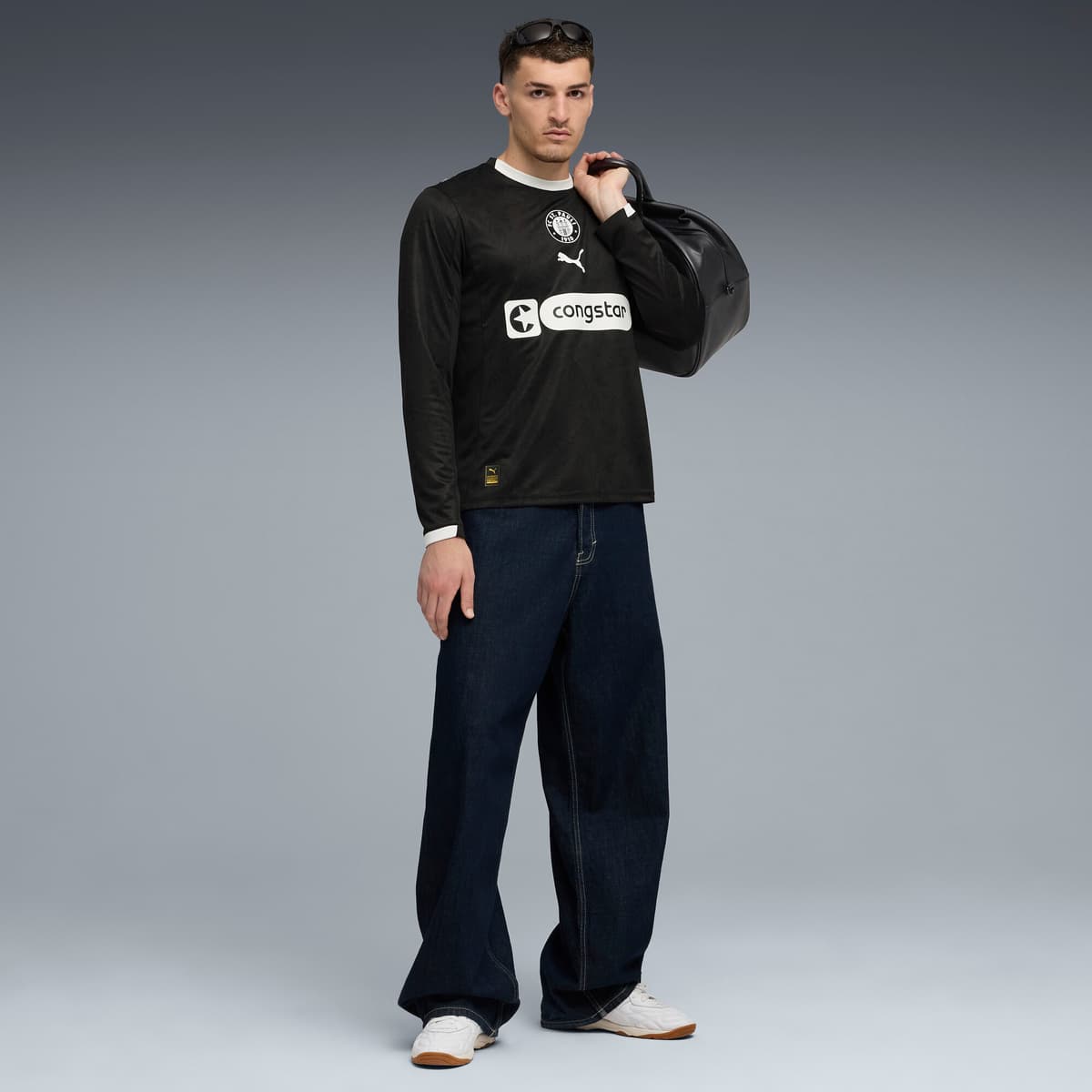 PUMA FC St. Pauli 25/26 derde shirt met lange mouwen voor Heren, Zwart/Wit, Maat 3XL thumbnail 4