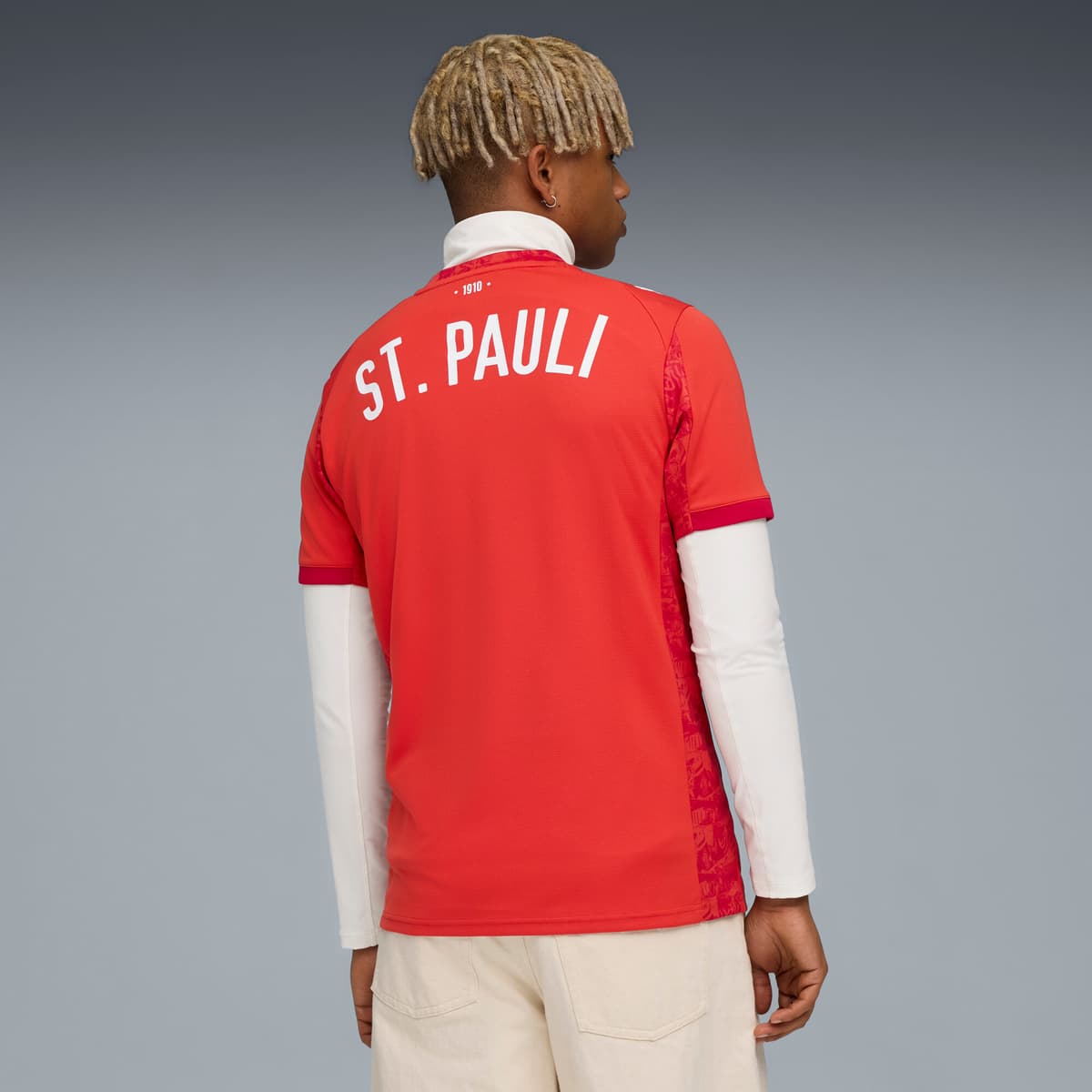 PUMA FC St. Pauli 25/26 vierde shirt voor Heren, Rood/Wit, Maat XS thumbnail 3