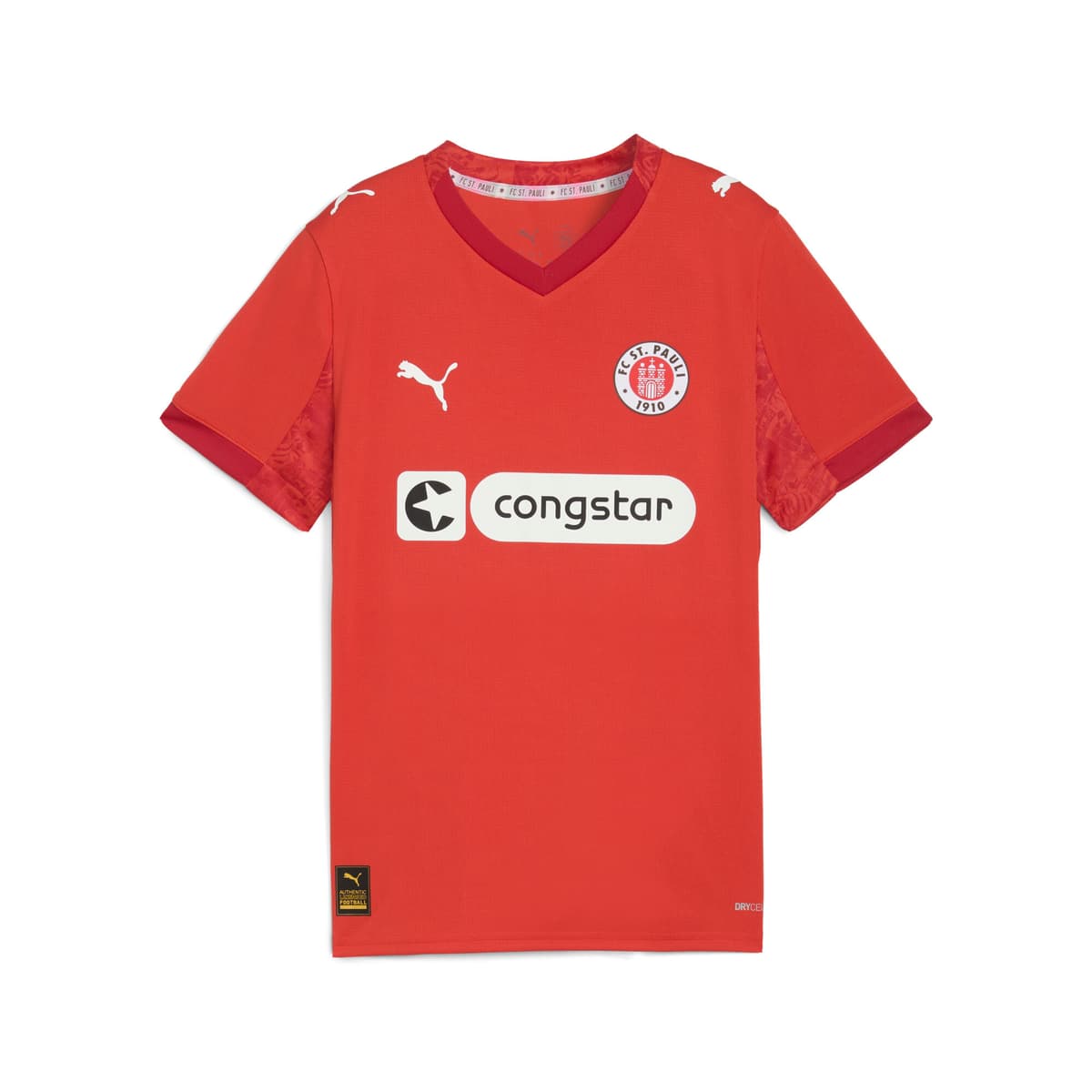 PUMA FC St. Pauli 25/26 vierde shirt, Rood/Wit, Maat 2-3Y thumbnail 3