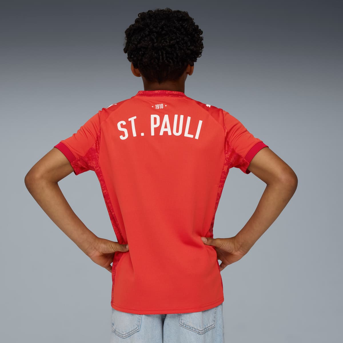 PUMA FC St. Pauli 25/26 vierde shirt, Rood/Wit, Maat 2-3Y thumbnail 4