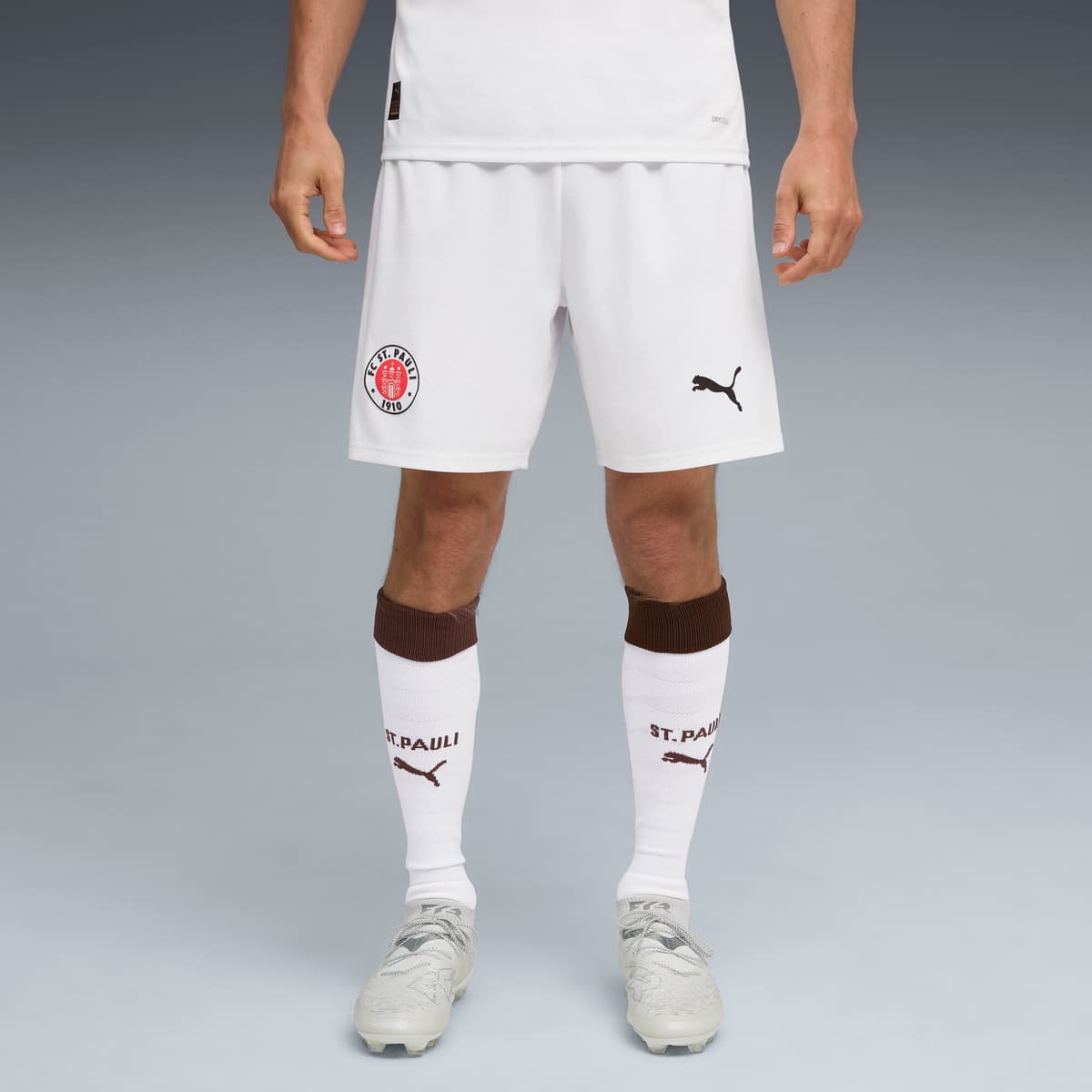 PUMA FC St. Pauli 25/26 short voor Heren, Wit/Bruin, Maat XS thumbnail 6