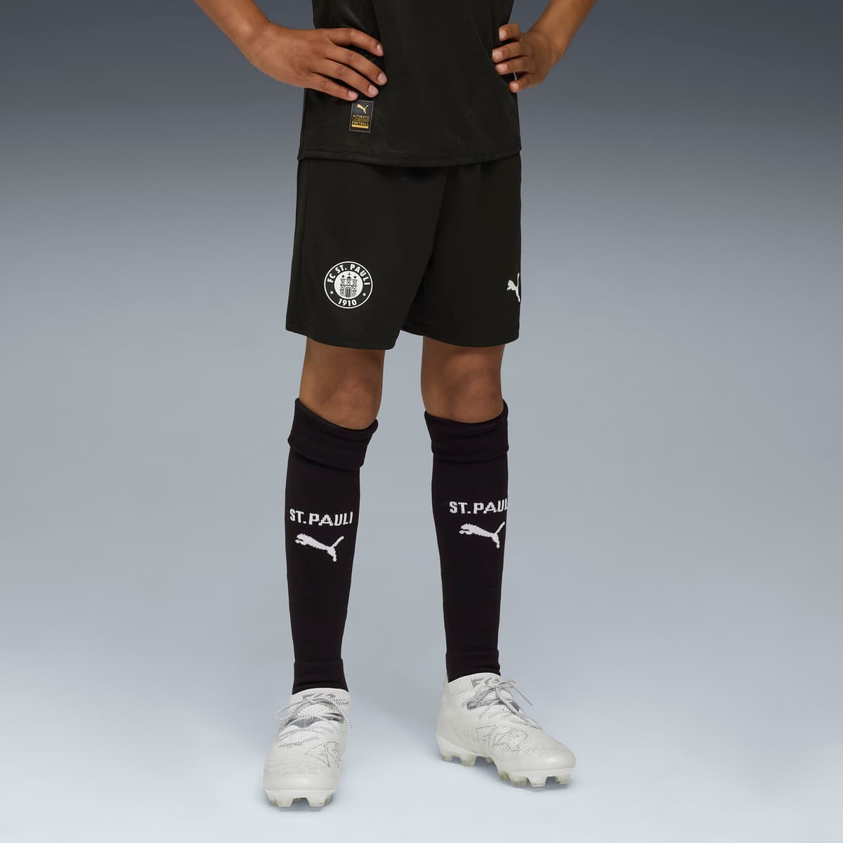 PUMA FC St. Pauli 25/26 short, Zwart/Wit, Maat 3-4Y