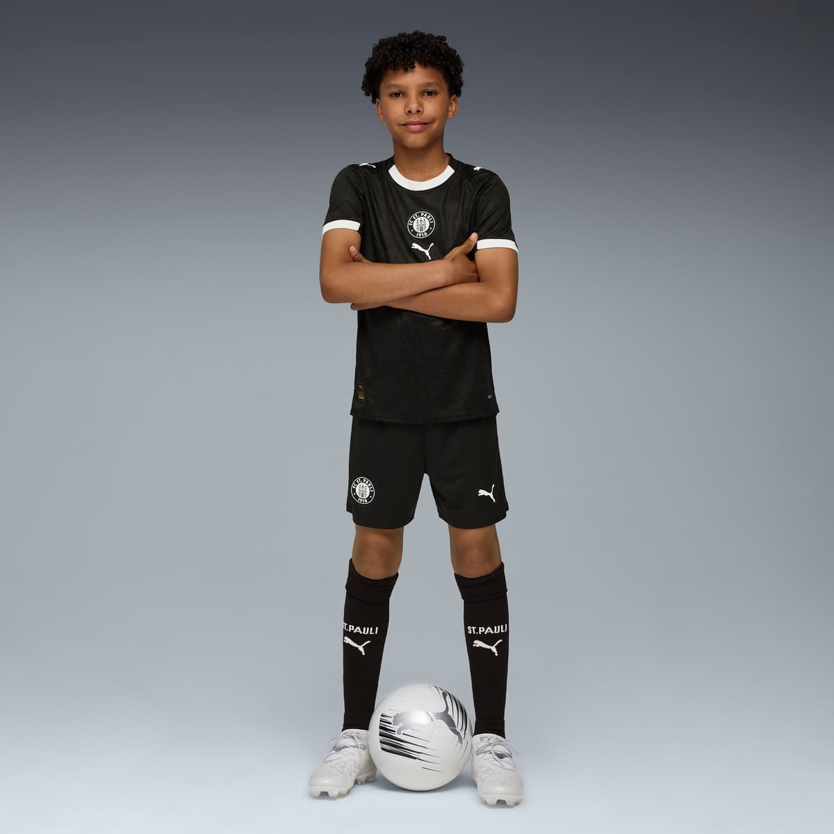 PUMA FC St. Pauli 25/26 short, Zwart/Wit, Maat 3-4Y thumbnail 5