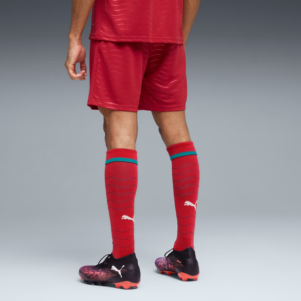 PUMA Portugal 2026 short voor Heren, Groen/Rood, Maat L thumbnail 3