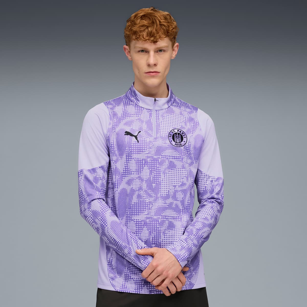 PUMA FC St. Pauli trainingstop met kwartrits voor Heren, Zwart, Maat XL thumbnail 4