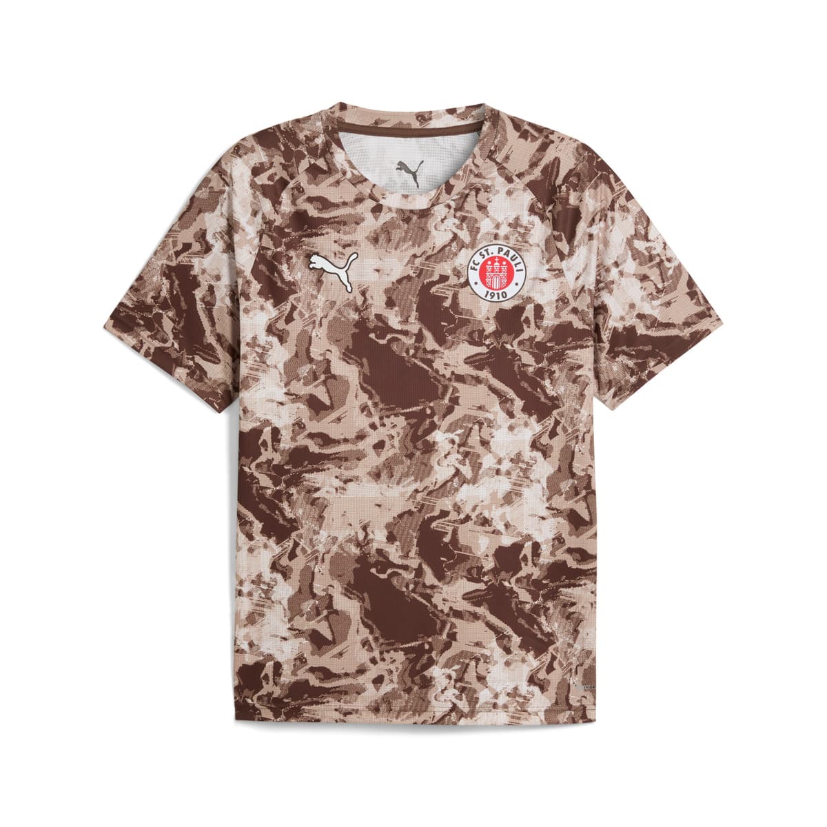 PUMA FC St. Pauli prematch-shirt voor Heren, Wit/Bruin, Maat M