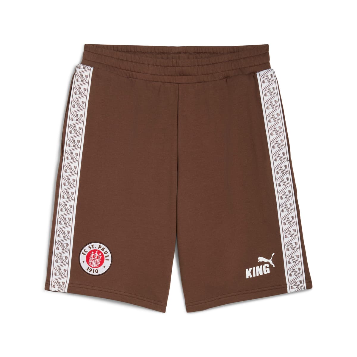 PUMA FC St. Pauli KING sweatshort voor Heren, Wit/Bruin, Maat XS